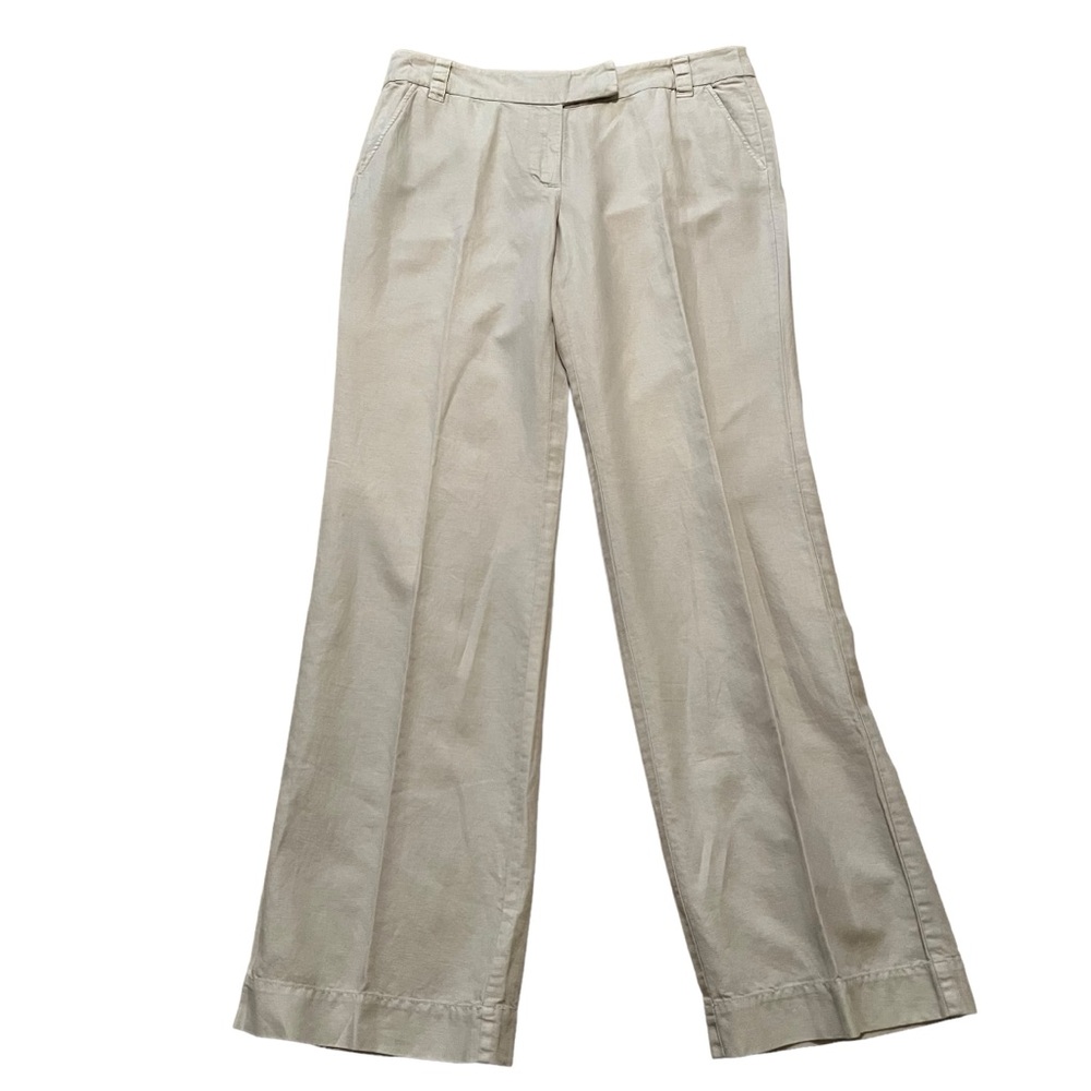 J. Crew Creamy Tan Linen/Cotton Trouser Tall